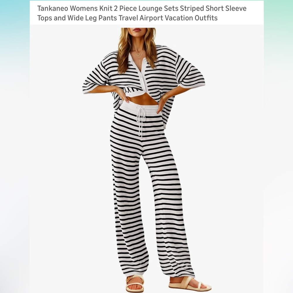 Striped Knit Lounge Set